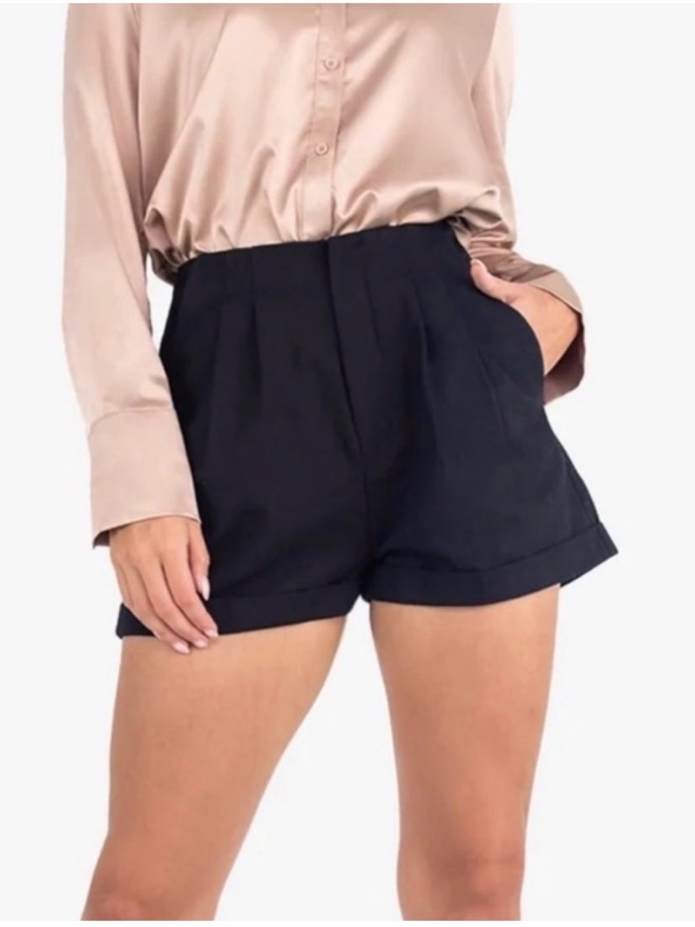 Kittenish High-Waisted Pleated Tailored Shorts NWT